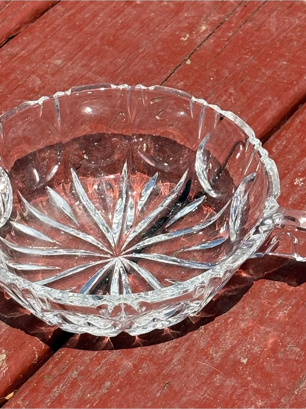 Vintage Clear Glass Starburst Nappy Bowl